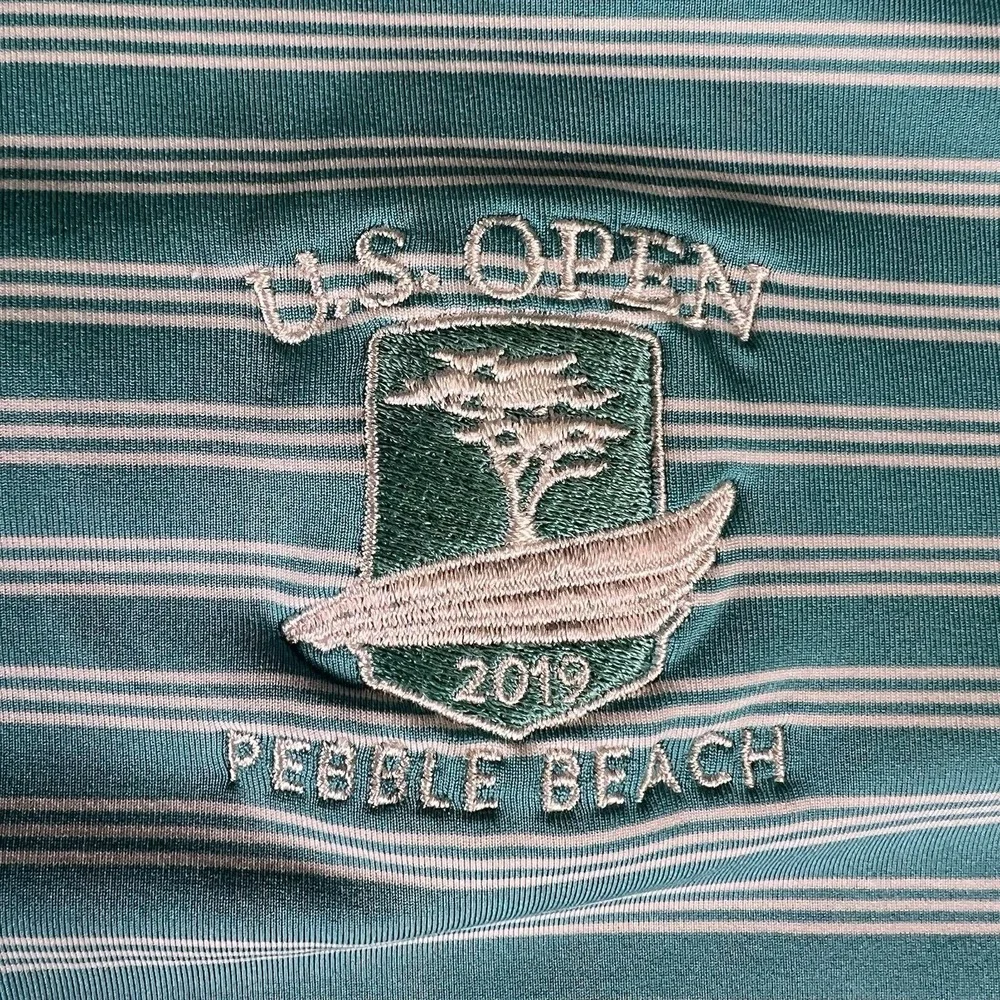 Adidas Golf Polo XL U.S Open 2019 Pebble Beach Striped Performance